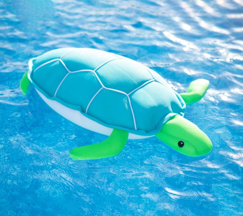 Westmann Stoff Schwimmtier Schildkröte | Blau | 82x100x15 cm 