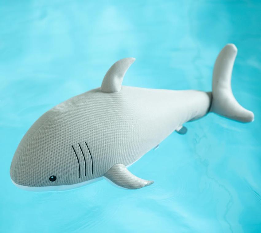 B-WARE Westmann Stoff Schwimmtier Hai | Grau | 45x111x38 cm 
