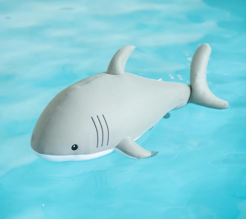 Westmann Stoff Schwimmtier Hai | Grau | 45x111x38 cm 