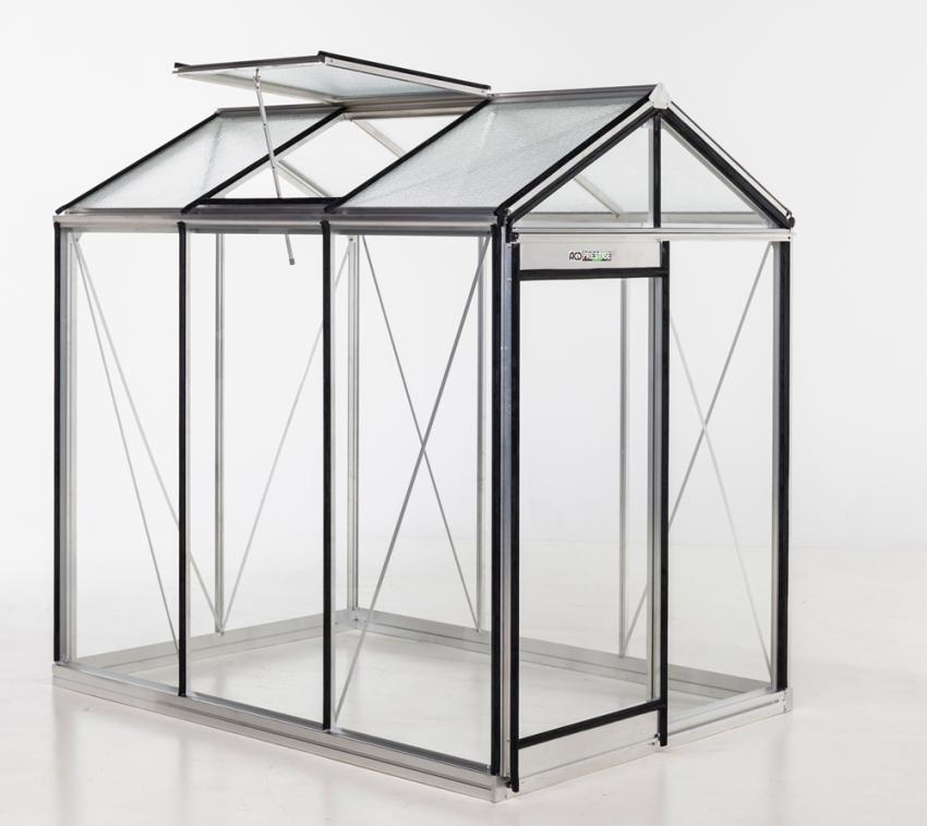 ACD Aluminium Glas Gewächshaus Piccolo P05 Silber 371x159 cm 