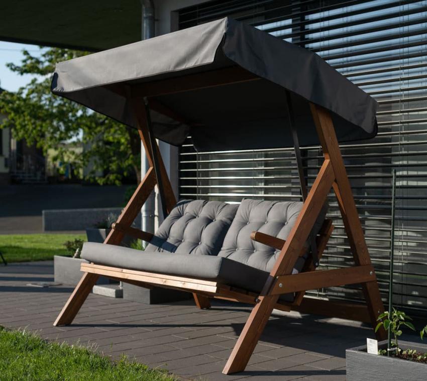 Westmann Holz Hollywoodschaukel Paris 2000 | Anthrazit | 123x190x180 cm 