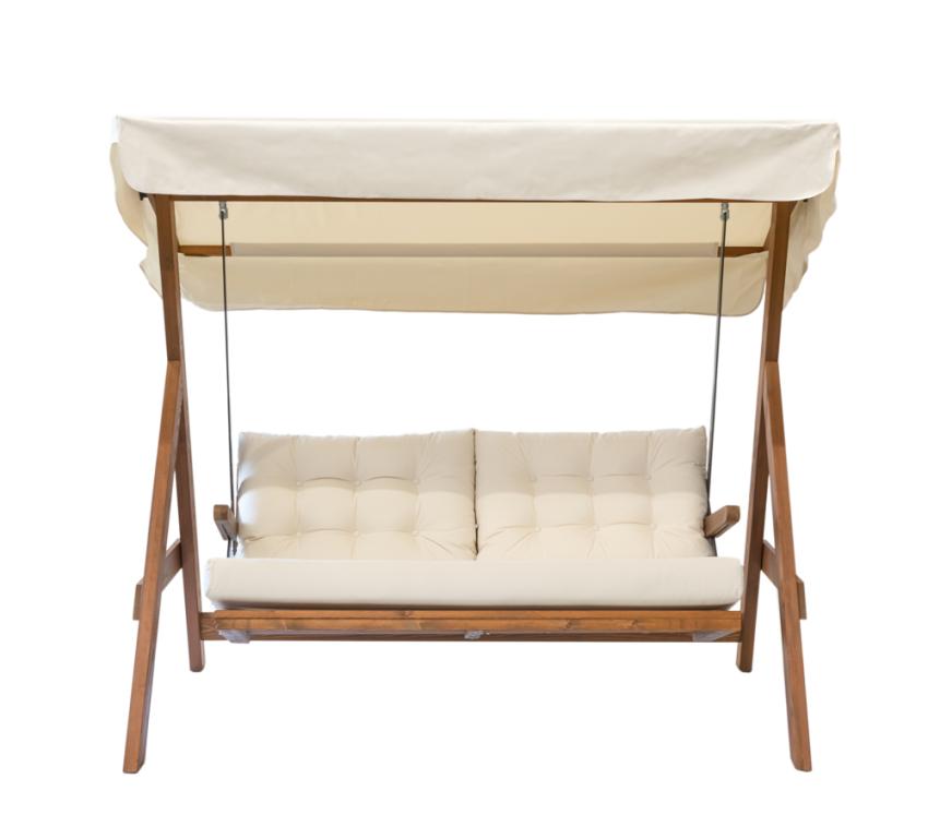 B-WARE Westmann Holz Hollywoodschaukel Paris 2000 | Beige | 123x190x180 cm 