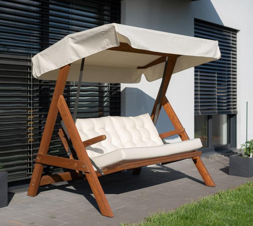 Westmann Holz Hollywoodschaukel Paris 2000 | Beige | 123x190x180 cm 