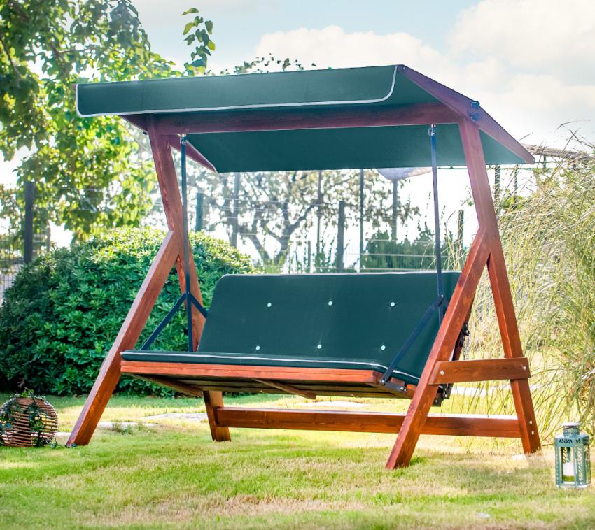 Westmann Holz Hollywoodschaukel Roma 2000 | Grün | 188x122x180 cm 