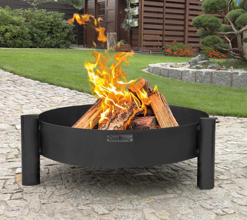 CookKing Stahl Feuerschale Haiti Ø 60cm | Schwarz | Ø 68x30 cm 