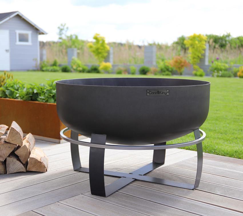 CookKing Stahl Feuerschale XXL Viking | Schwarz | Ø 80x50 cm 