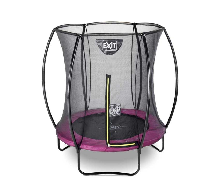 Exit Stahl Trampolin Silhouette inkl. Sicherheitsnetz rosa rund Ø 183 cm