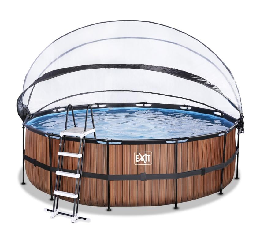 Exit Aufstellpool Framepool mit Dach | Braun | 450x122 cm 