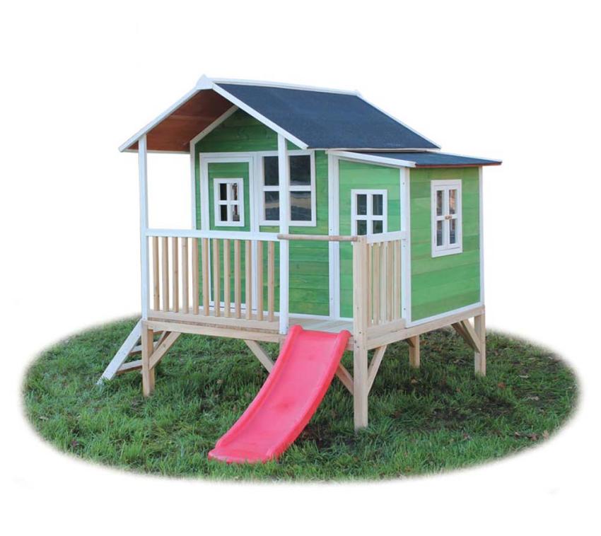 Exit Holz Spielhaus Loft 350 | Grün | 200x280x225 cm 