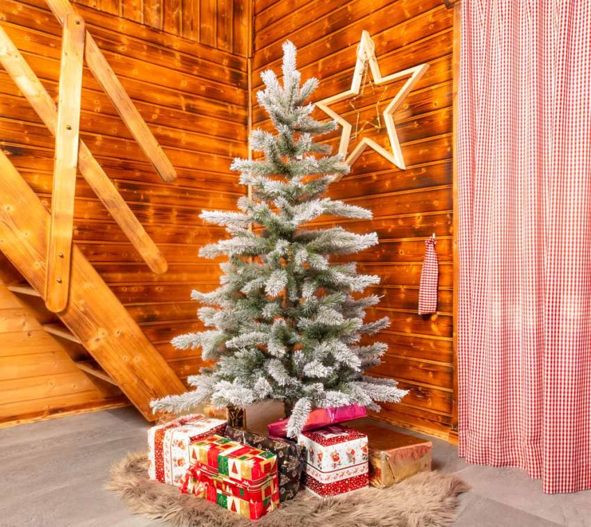 B-WARE Evergreen Künstlicher Weihnachtsbaum Cedar Frost Kiefer | Weiß |  150 cm 