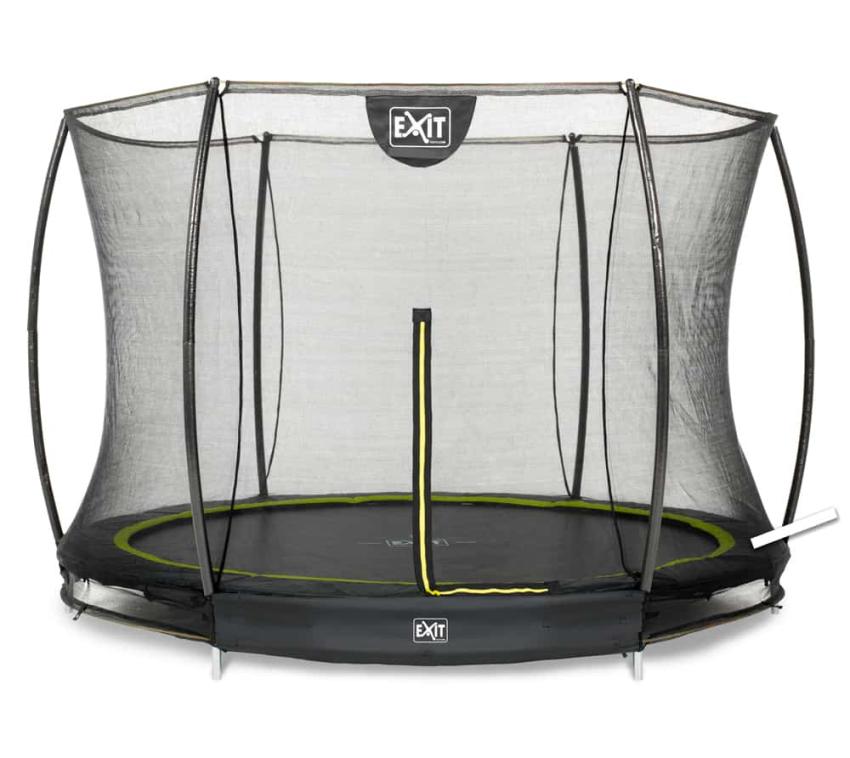 Exit Stahl Bodentrampolin Silhouette inkl. Sicherheitsnetz schwarz rund Ø 244 cm