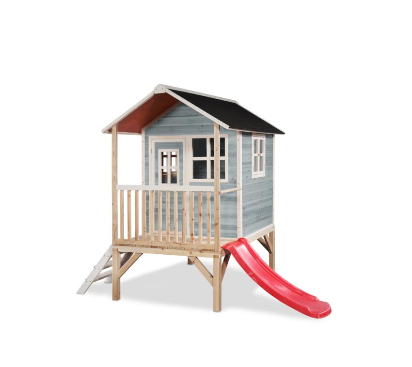 Exit Holz Spielhaus Loft 300 | Blau | 185x260x225 cm 