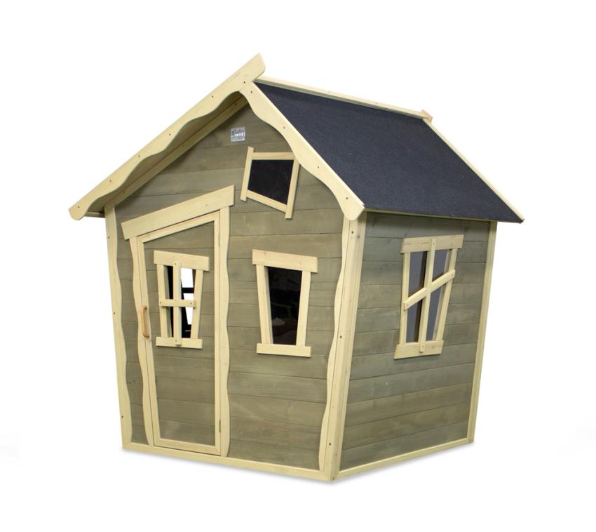 Exit Holz Spielhaus Crooky 100 | Grau | 145x171 cm 