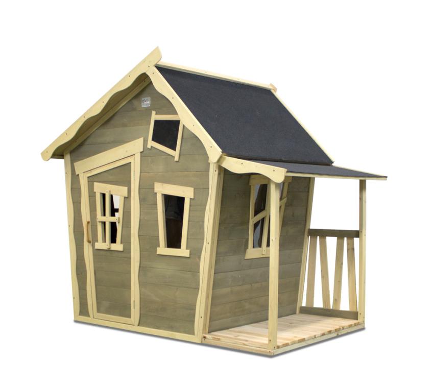 Exit Holz Spielhaus Crooky 150 grau/natur 