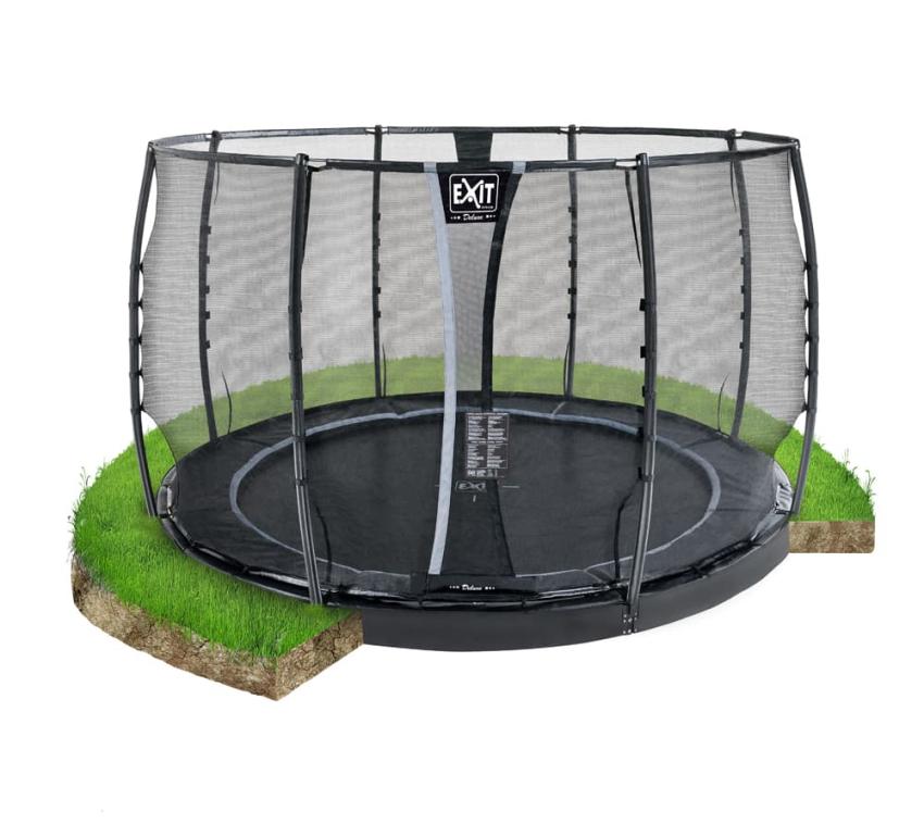 Exit Bodentrampolin Dynamic inkl. Sicherheitsnetz schwarz rund Ø 305 cm
