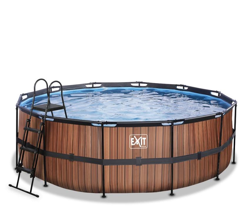Exit Stahlrahmen Aufstellpool | Braun | 122 cm Inkl. Sandfilteranlage