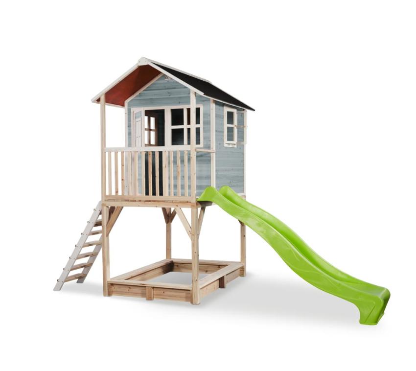 Exit Holz Spielhaus Loft 700 | Blau | 391x190x269 cm 
