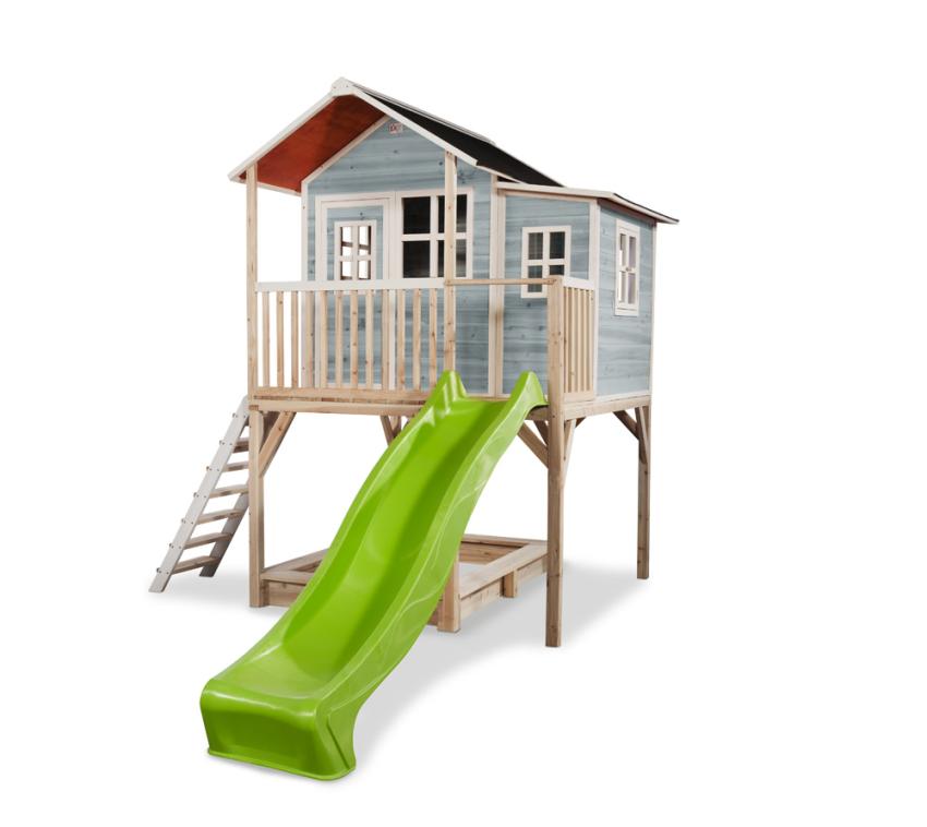 Exit Holz Spielhaus Loft 750 | Blau | 444x190x269 cm 