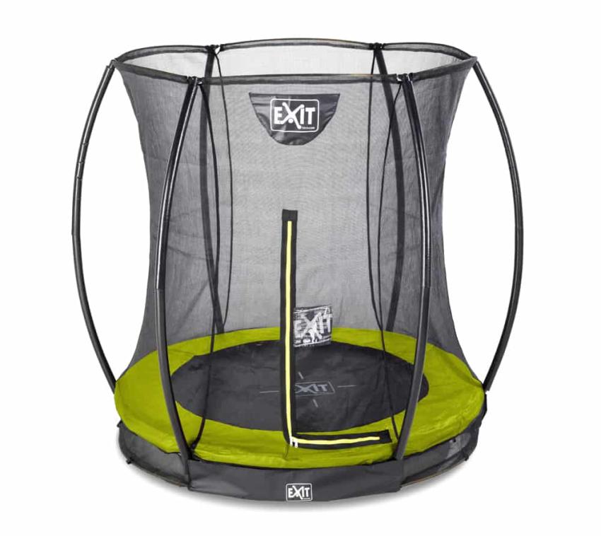 Exit Stahl Bodentrampolin Silhouette inkl. Sicherheitsnetz grün rund Ø 183 cm
