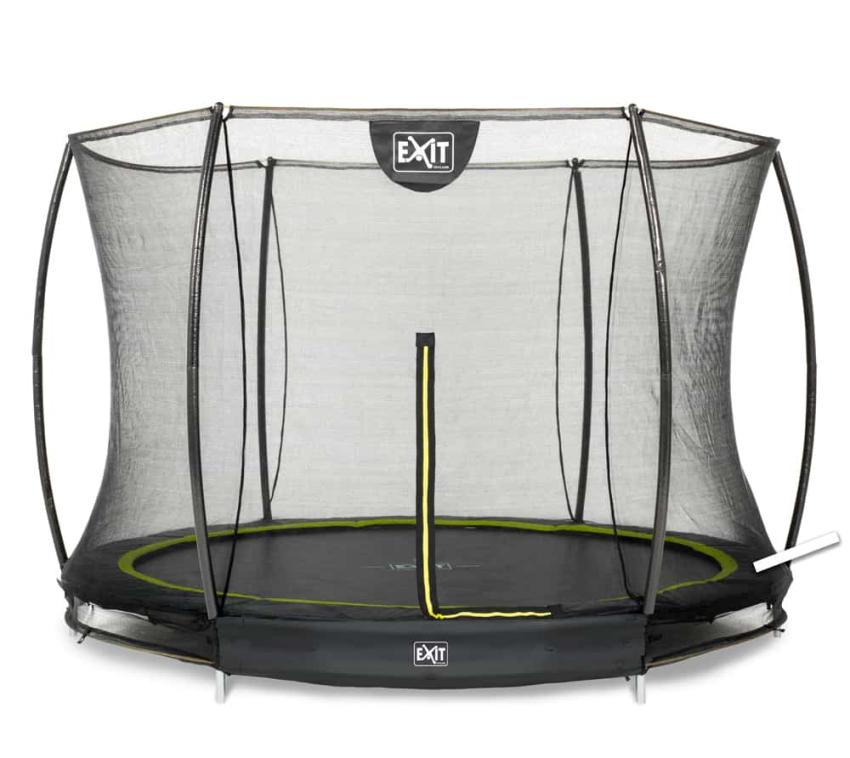 Exit Stahl Bodentrampolin Silhouette inkl. Sicherheitsnetz schwarz rund Ø 305 cm