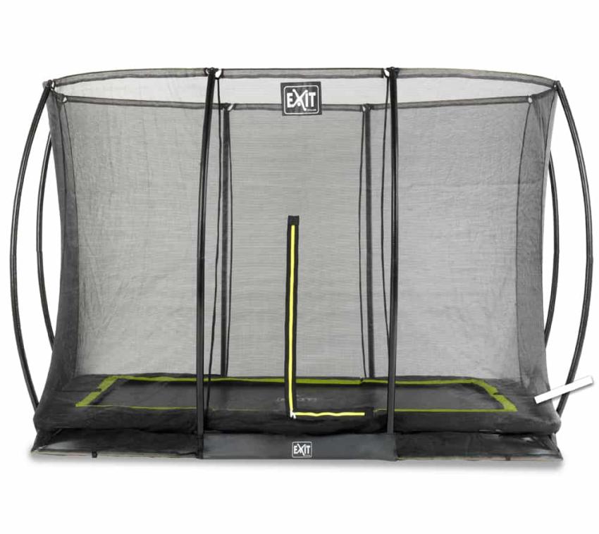 Exit Stahl Bodentrampolin Silhouette inkl. Sicherheitsnetz rosa rechteckig 214x305 cm
