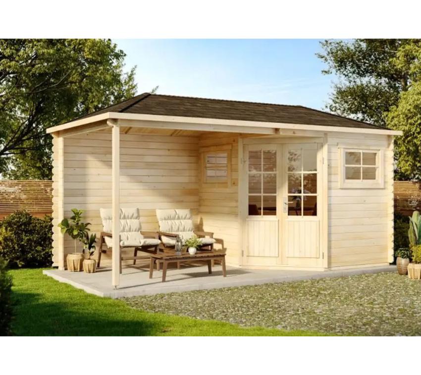 Alpholz Holz 5-Eck Gartenhaus Franz-28 | Natur | 275x525x257 cm 