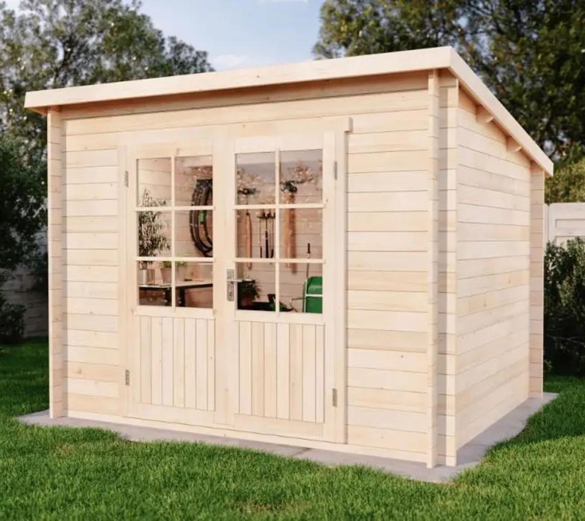 Alpholz Holz Gartenhaus Maria | Natur | 275x300x220 cm 