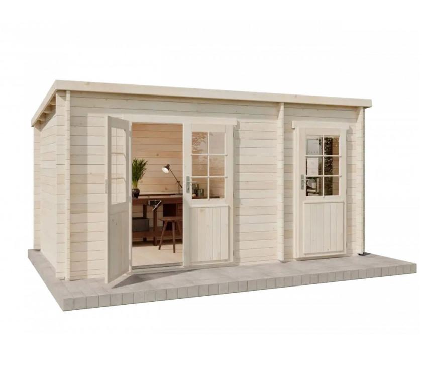 Alpholz Holz Gartenhaus Maria mit Anbau | Natur | 450x279x229 cm 