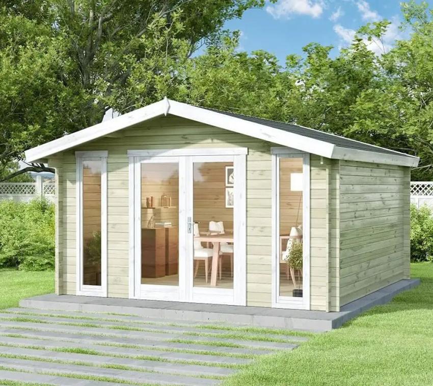 Alpholz Holz Gartenhaus Mirko Modern | Natur | 350x400x245 cm 