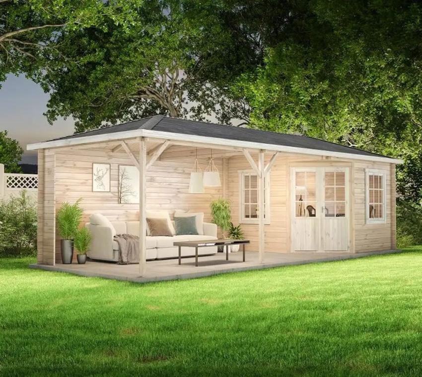 Alpholz Holz Gartenhaus Mississippi 40 | Natur | 325x830x268 cm 