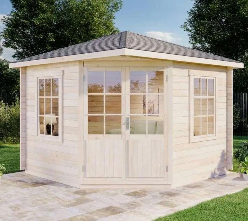 Alpholz Holz Gartenhaus Monica | Natur | 325x325x270 cm 