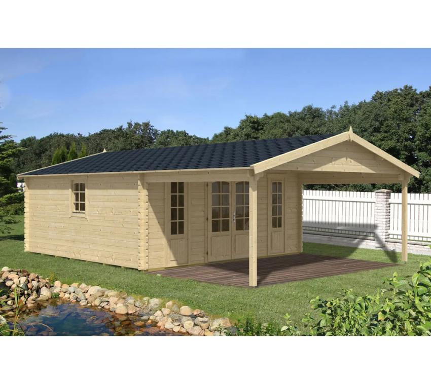 Alpholz Holz Gartenhaus Nyborg 44 ISO | Natur | 796x510x280 cm 