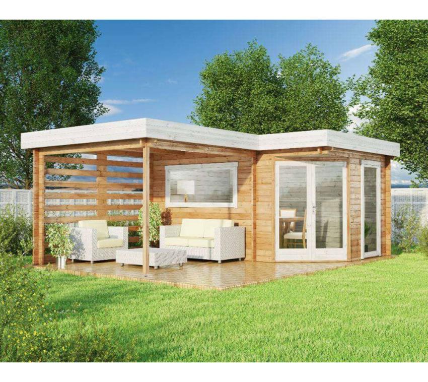 Alpholz Holz Gartenhaus Pepe Optima | Natur | 462x618x228 cm 