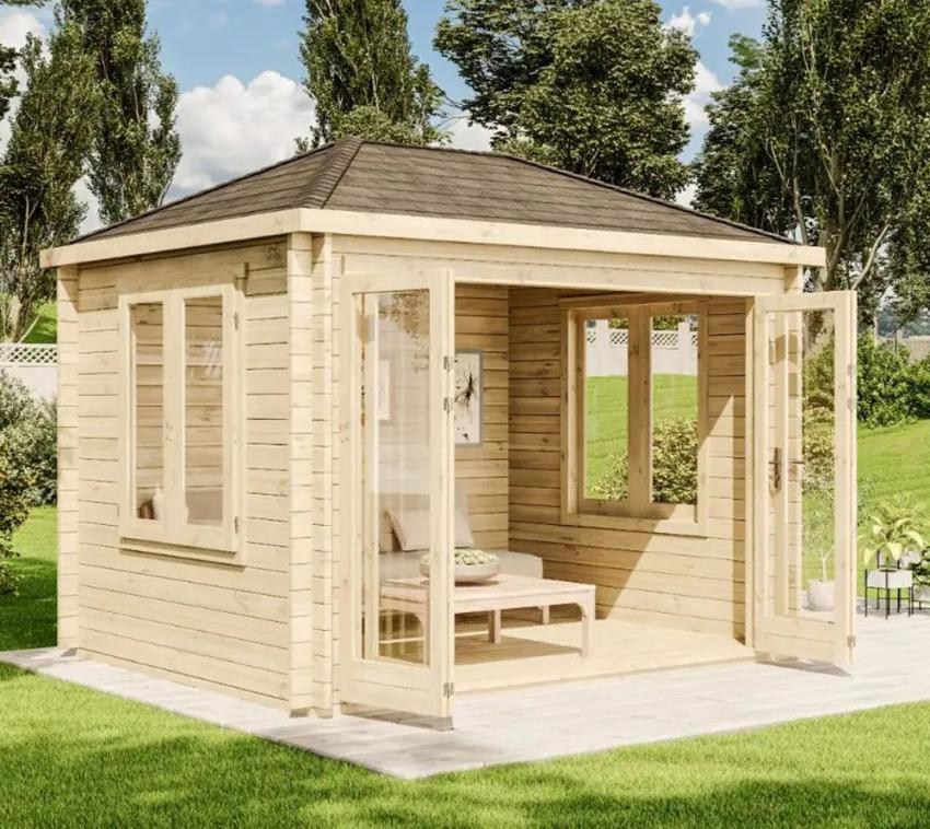 Alpholz Holz Gartenhaus Summertime | Natur | 287x347x276 cm 
