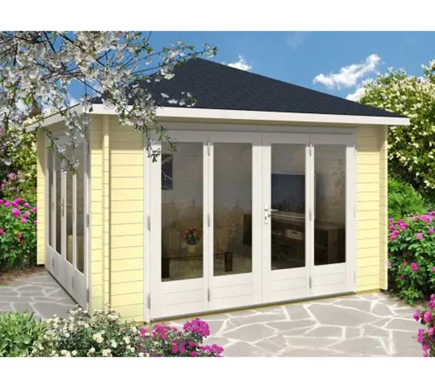 Alpholz Holz Gartenhaus Sunshine ISO | Natur | 390x390x321 cm 