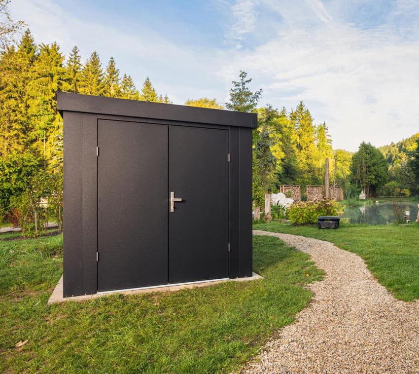 Guardi Stahl Gartenhaus Johnny M | Anthrazit | 190x190x213 cm 