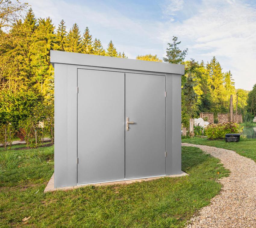 Guardi Stahl Gartenhaus Johnny M | Silber | 190x190x213 cm 