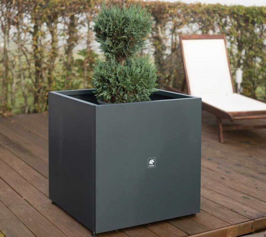 Herstera Garden Stahl Pflanzkübel Cube | Anthrazit | 70x70x70 cm 