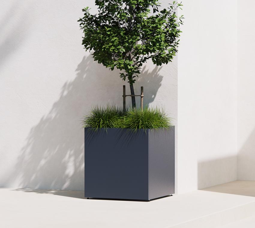 Herstera Garden Stahl Pflanzkübel Cube | Anthrazit | 70x70x70 cm 