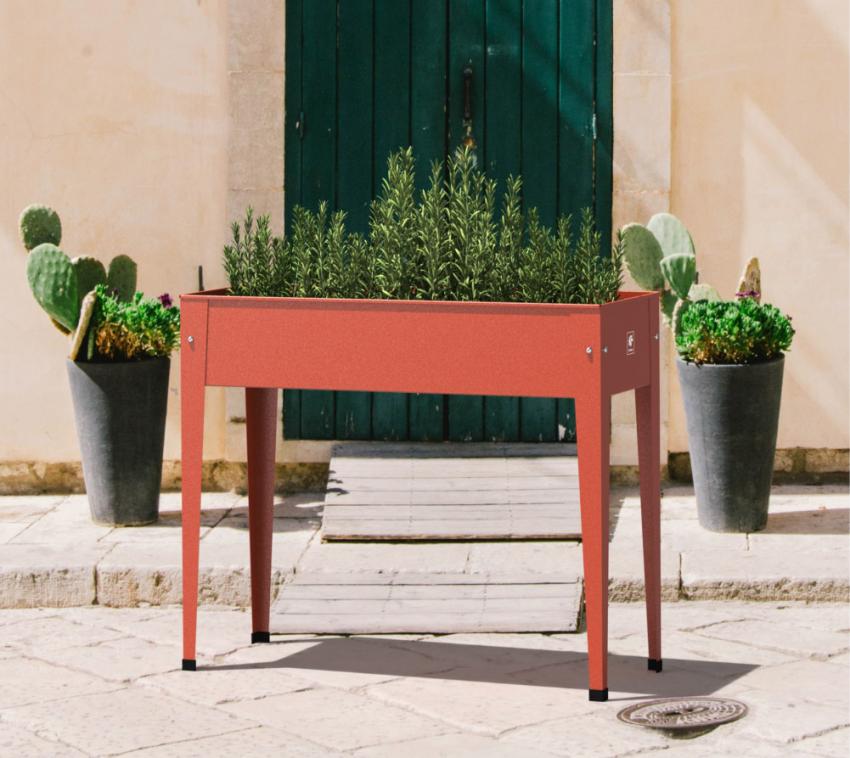 Herstera Garden Metall Hochbeet Urban | Rot | 100x40x84 cm 
