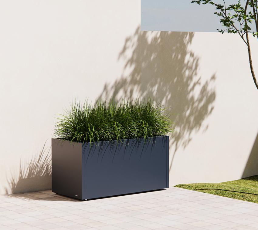 Herstera Garden Metall Pflanzkübel Cube | Anthrazit | 100x50x50 cm 