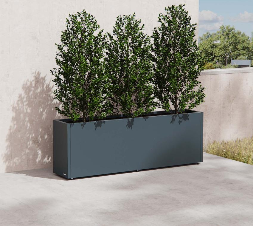 Herstera Garden Cube 30 L | hoher Pflanzkübel rechteckig | Anthrazit | 225 L 