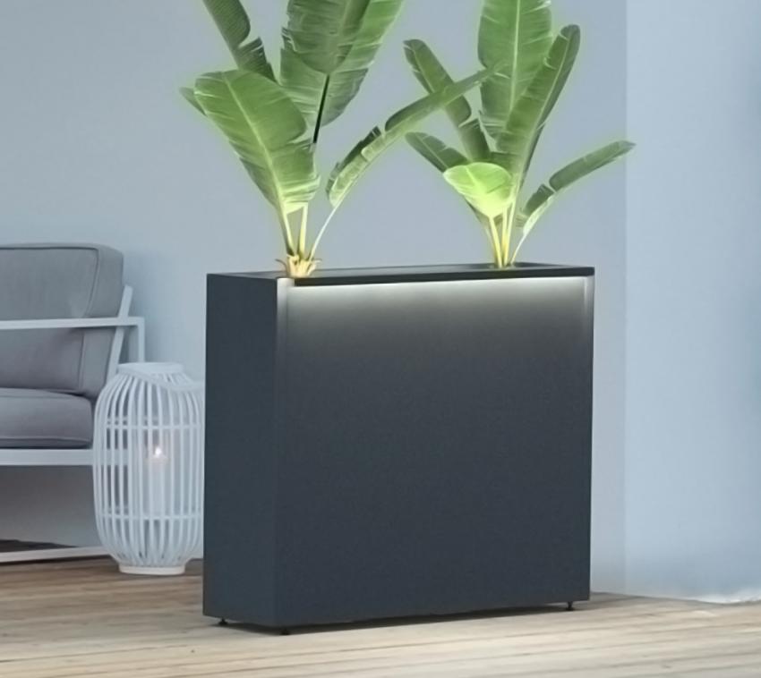 Herstera Garden Metall Pflanzkübel Cube | Anthrazit | 100x25x80 cm 