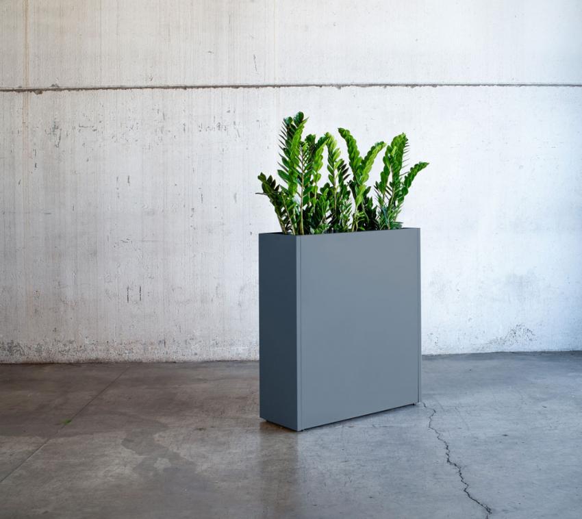 Herstera Garden Metall Pflanzkübel Cube | Anthrazit | 100x40x115 cm 