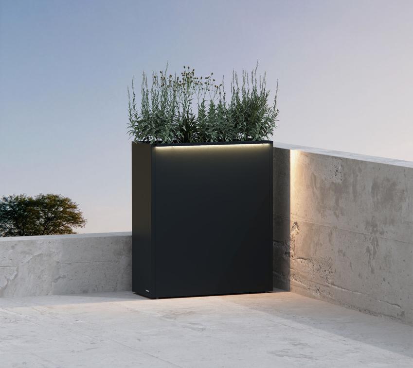 Herstera Garden Cube Divider XL Plus | hoher Pflanzkübel rechteckig | mit LED 