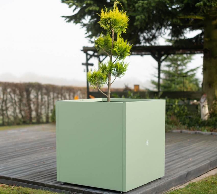 Herstera Garden Metall Pflanzkübel Cube | Grün | 70x70x70 cm 