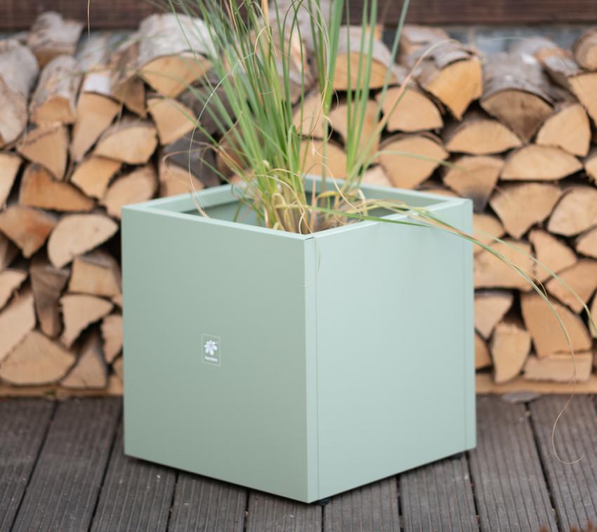 Herstera Garden Metall Pflanzkübel Cube | Grün | 50x50x50 cm 
