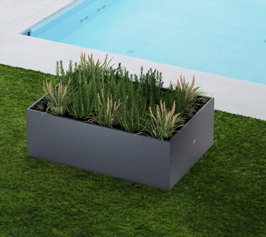 Herstera Garden Metall Pflanzkübel Cube | Anthrazit | 150x100x50 cm 