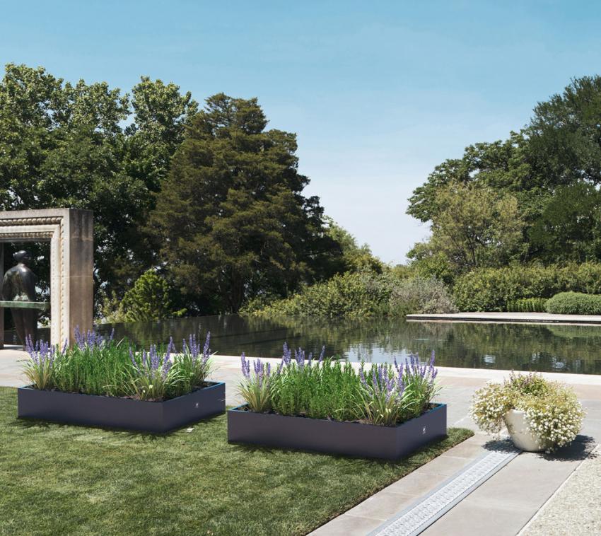 B-WARE Herstera Garden Stahl Pflanzkübel Cube | Anthrazit | 150x25x100 cm 
