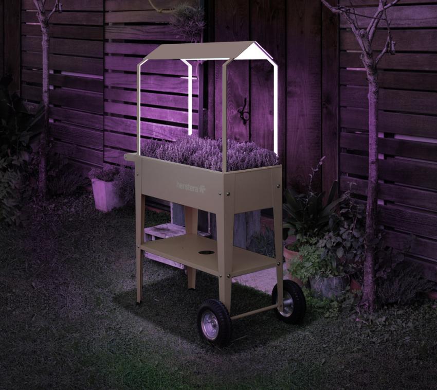 Herstera Garden Hochbeet LED Licht silber 90 cm 